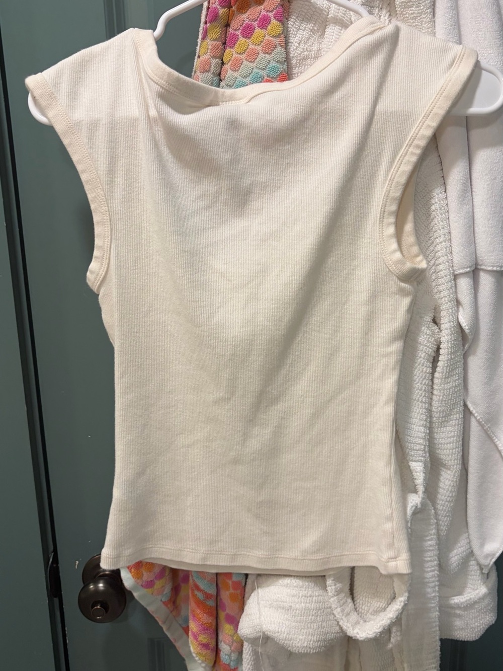 Universal Thread Cream Cap Sleeve Square Neck Top - Picture 2 of 3